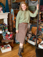 Be CoolTencel Blend Button Up Knee Length Skirt