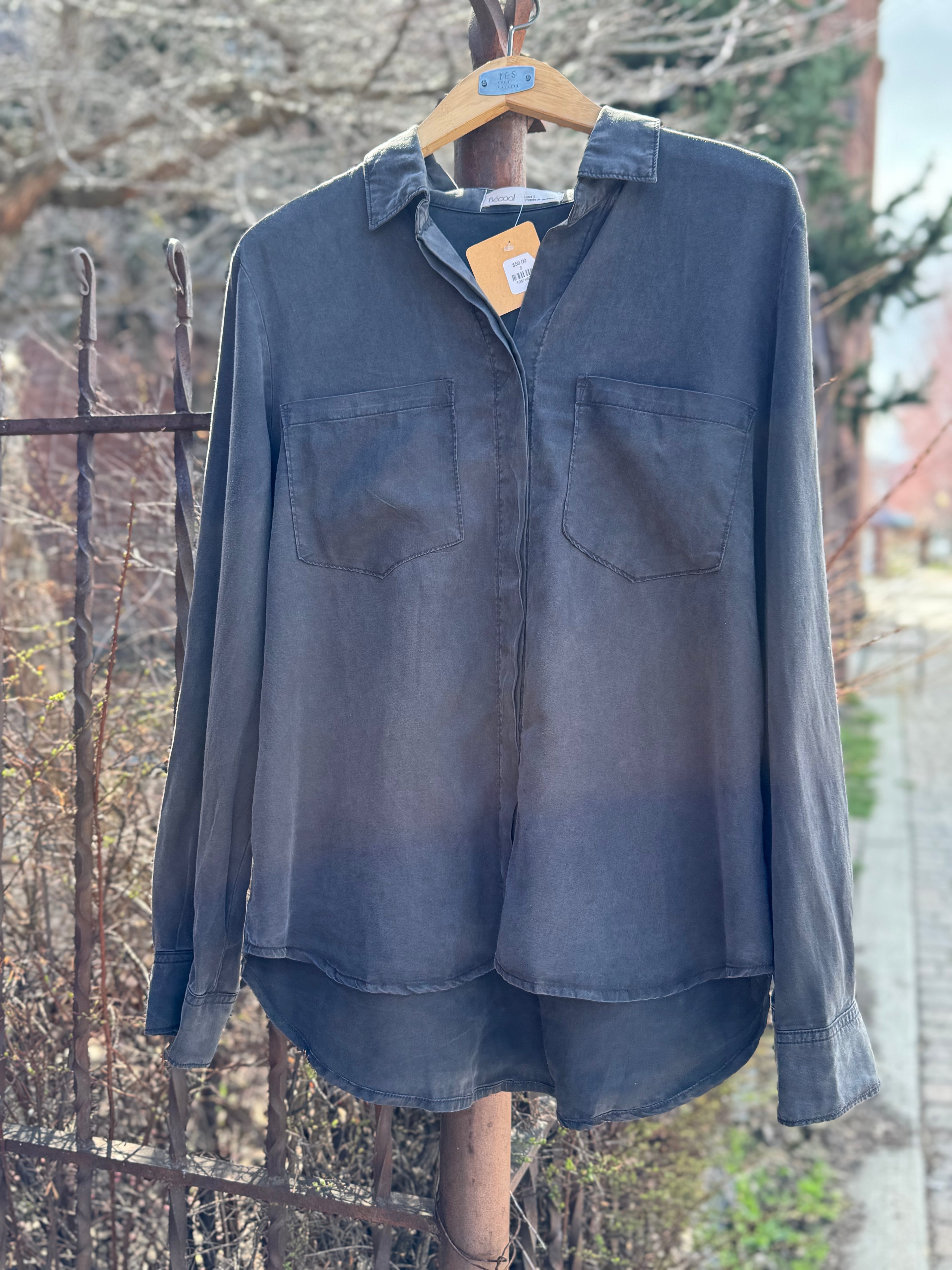 Be Cool Tencel Button Up Top