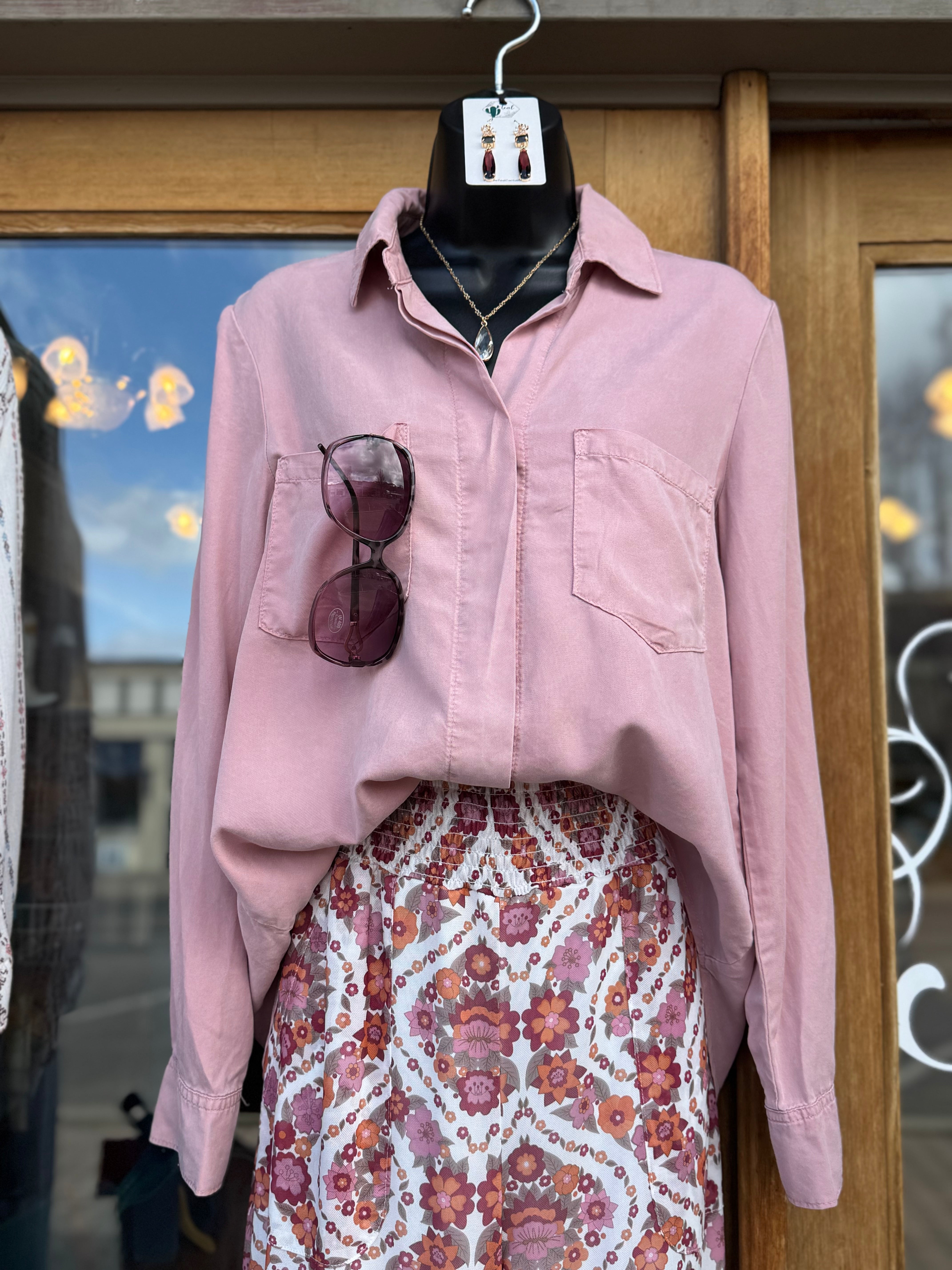 Be Cool Tencel Button Up Top