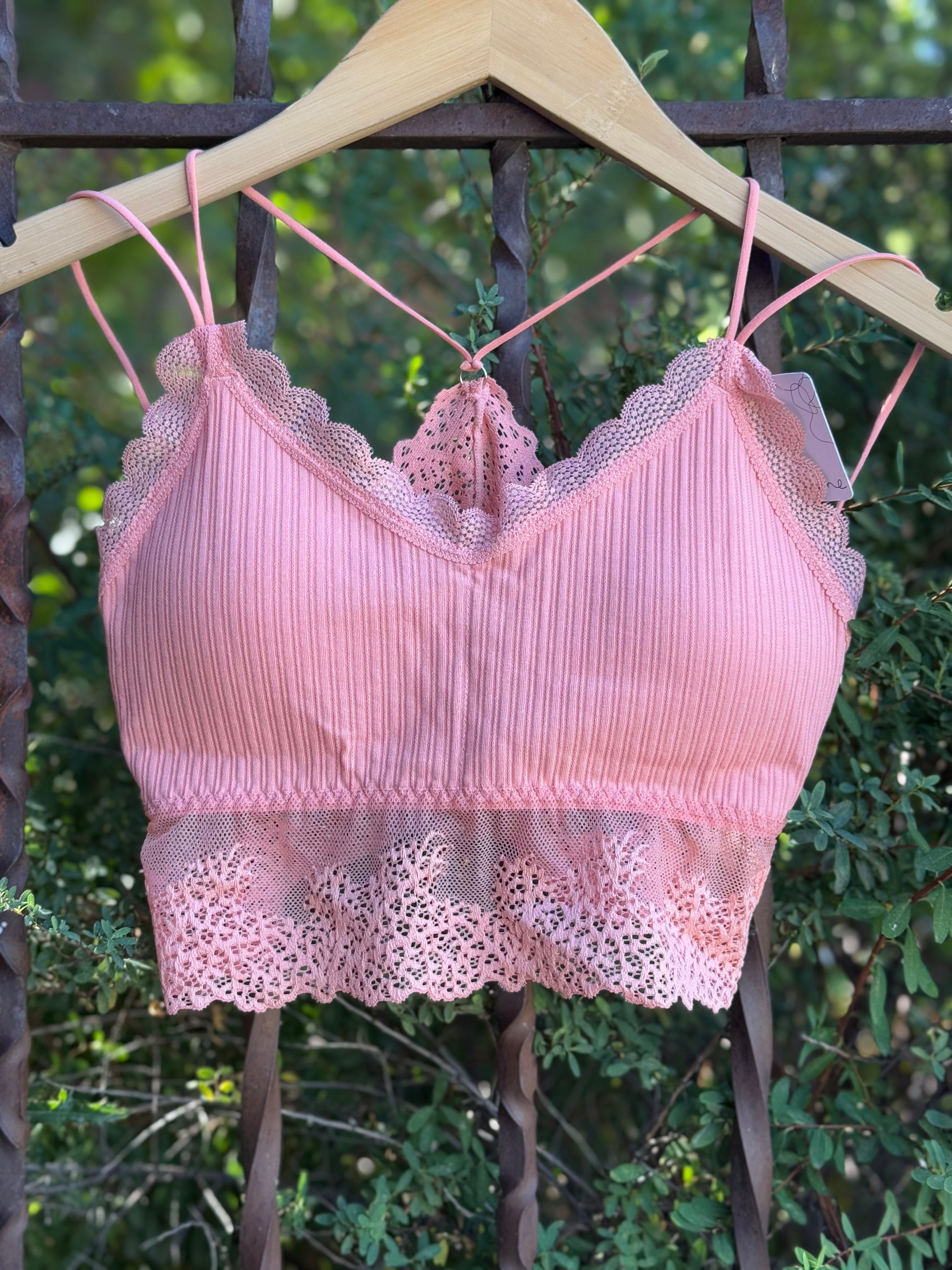 Ribbed Lace Bralette