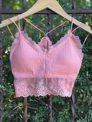 Ribbed Lace Bralette