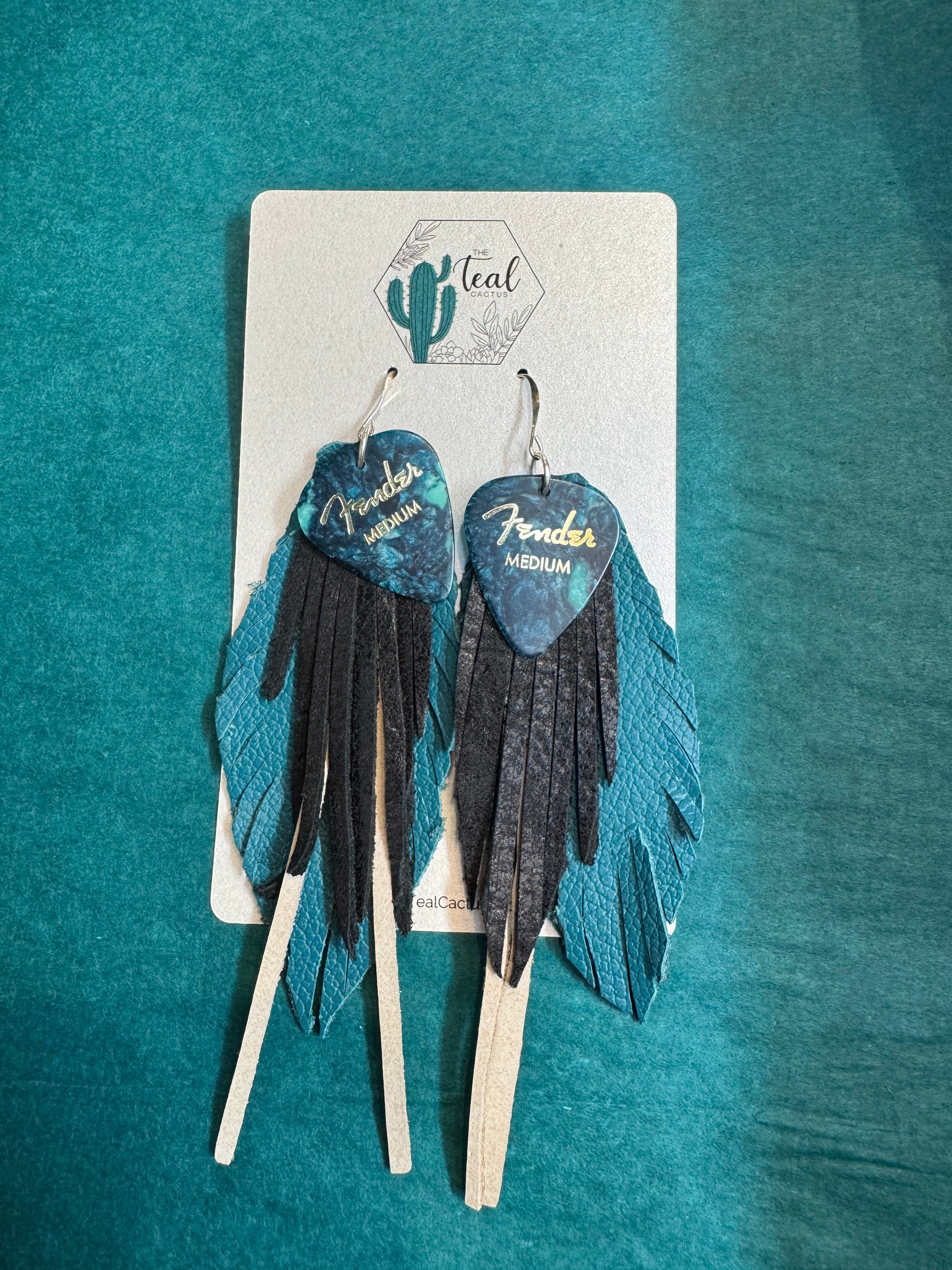 The Teal Cactus Earrings