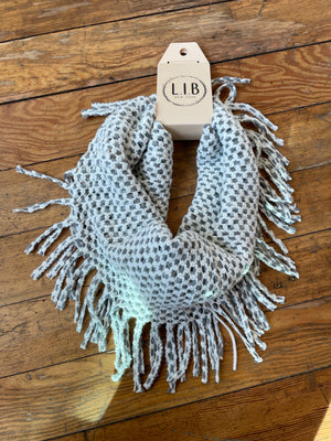 Hana Two Tone Tube Scarf with Fringe