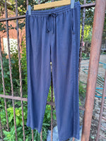 Be Cool Crochet Lace Trim Linen Pants