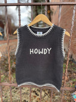 Turquoise Haven Graphic Knit Sweater Vests