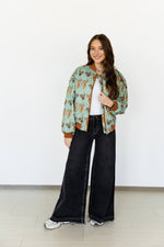 Teal Howdy Bomber Jacket