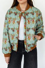 Teal Howdy Bomber Jacket