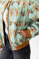 Teal Howdy Bomber Jacket