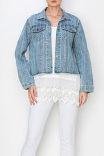 Origami Denim Jacket with Sparkly Detail