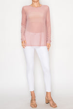 Origami Long Sleeve Mesh Top
