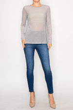 Origami Long Sleeve Mesh Top