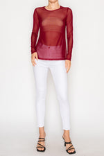 Origami Long Sleeve Mesh Top