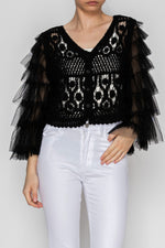 Origami Crochet Cropped Cardigan
