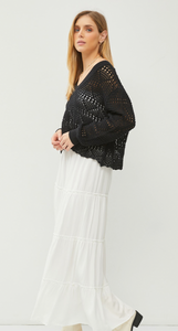 Be Cool Crochet V Neck Slouchy Crop Cover Up