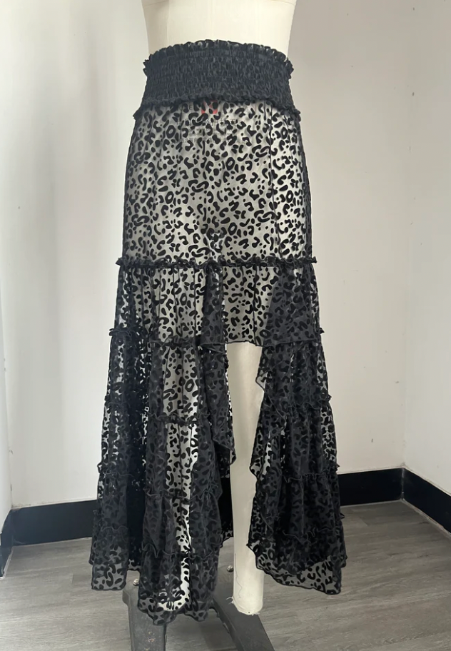 Turquoise Haven Tulle Ruffle Maxi Skirt