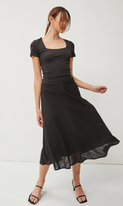Be Cool Diagonal Stripe A-Line Midi Skirt