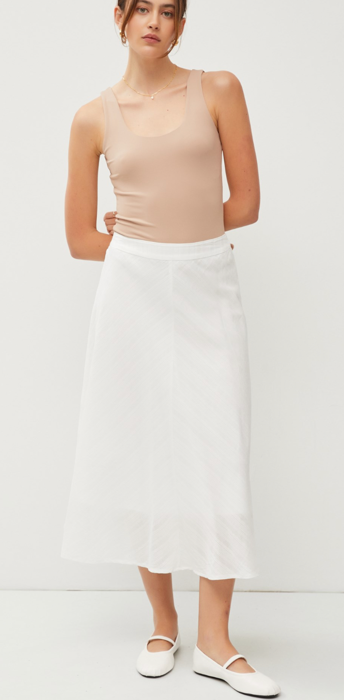 Be Cool Diagonal Stripe A-Line Midi Skirt