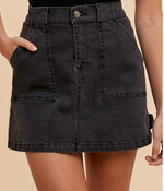 AnnieWear Cargo Denim Mini Skirt