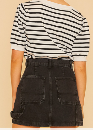 AnnieWear Cargo Denim Mini Skirt