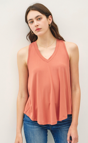 Be Cool Soft V-Neck Knit Tank