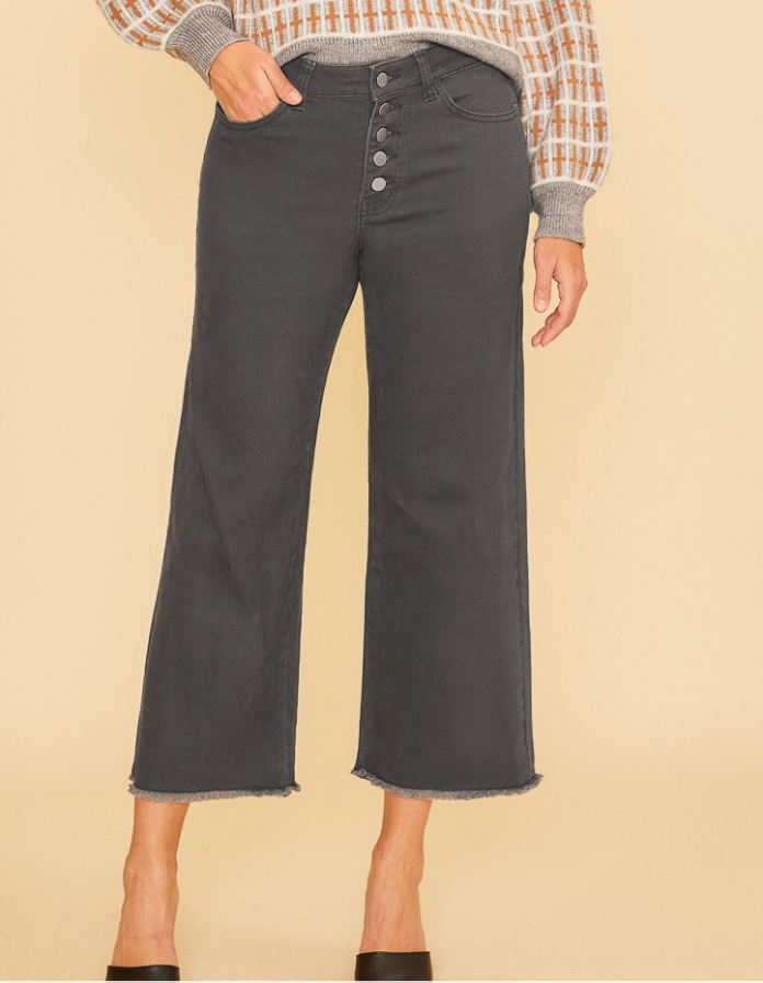 AnnieWear Stretch Button Up Wide Denim Jeans