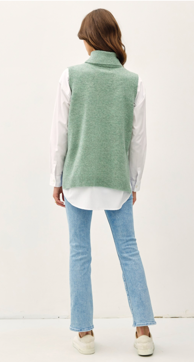 Be Cool Wool Blend Turtleneck Sweater Vest