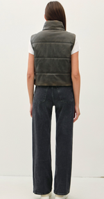 Be Cool Faux Leather Puffer Vest