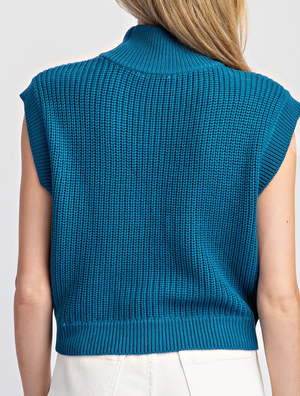 ee:some Mock Neck Sleeveless Sweater Top