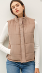 Be Cool Suede-Like Puffer Vest