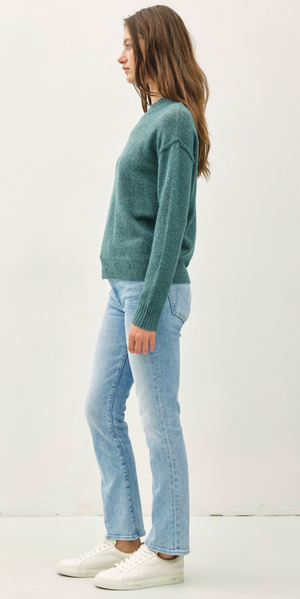 Be Cool High Neck Oversized Sweater with Back Yoke