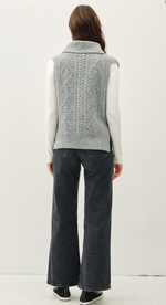 Be Cool Cable Knit Turtle Neck Sweater Vest