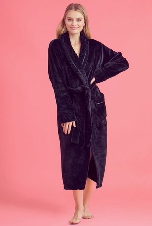 robesnmore Plush Shawl Collar Robe