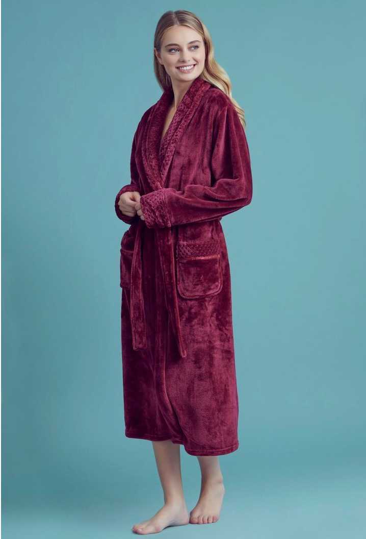 robesnmore Plush Shawl Collar Robe