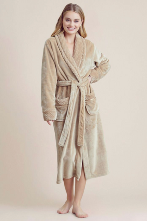 robesnmore Plush Shawl Collar Robe