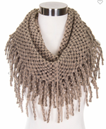 Hana Two Tone Tube Scarf with Fringe