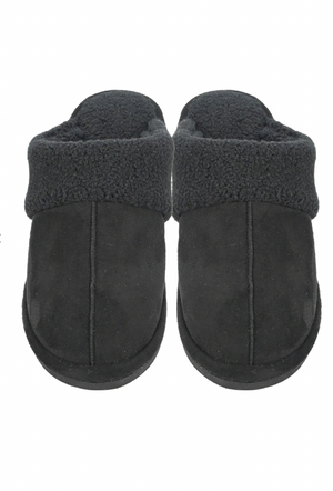 C.C Solid Color Faux Suede Sherpa Winter Slippers