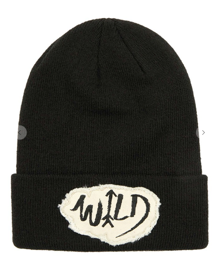 C.C Knitted Cuffed Beanie with Wild Patch