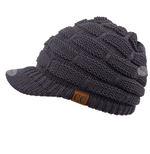 C.C Ribbed Knit Hat with Brim