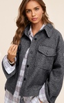 La Miel Fuzzy Button Down Jacket