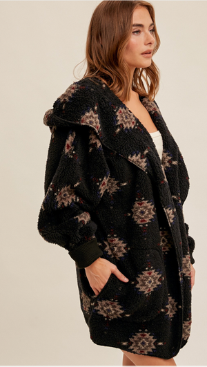 Hem & Thread Ethnic Printed Hoodie Jacket