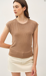 Be Cool Ribbed Cap Sleeve T-Shirt