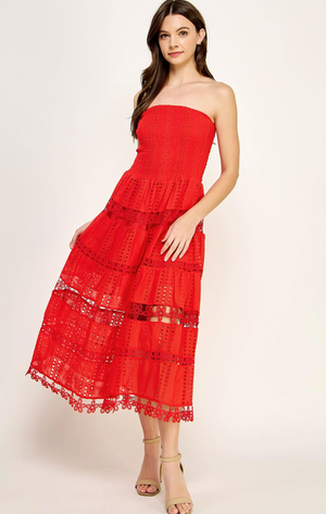 Strut & Bolt Eyelet Lace Tube Dress