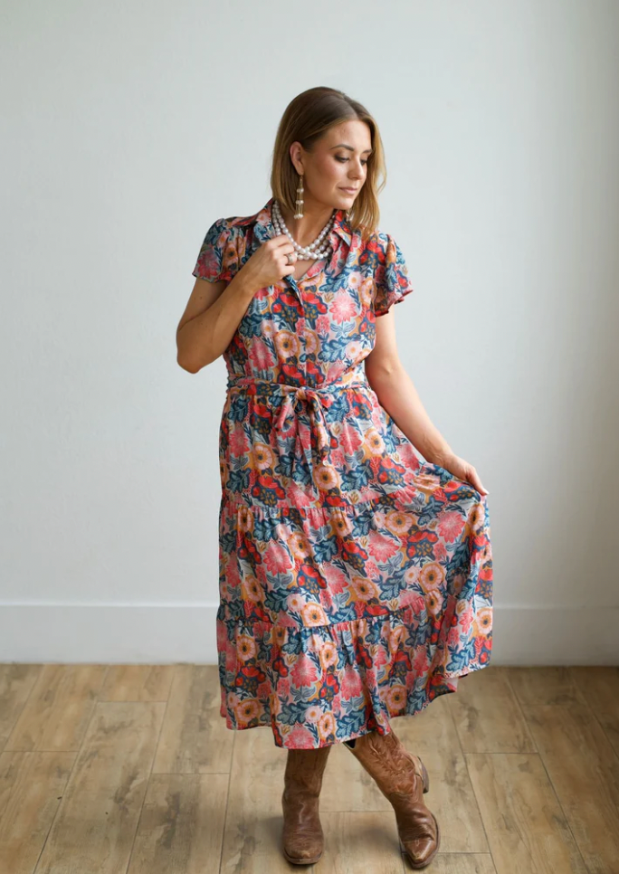 Turquoise Haven Floral Dress