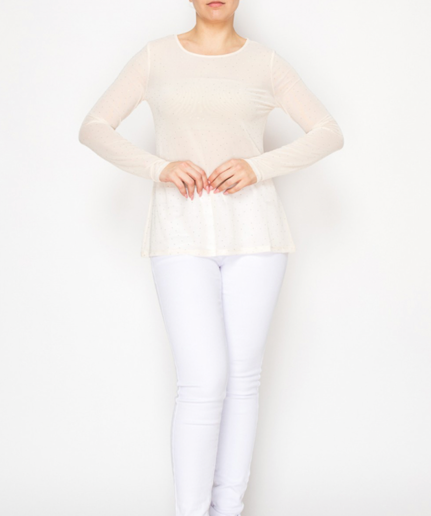 Origami Sparkly Mesh Top