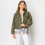 Origami Denim Jacket with Sparkly Detail