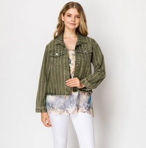Origami Denim Jacket with Sparkly Detail