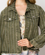 Origami Denim Jacket with Sparkly Detail