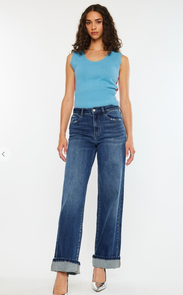Kan Can High Rise Wide Leg Jeans