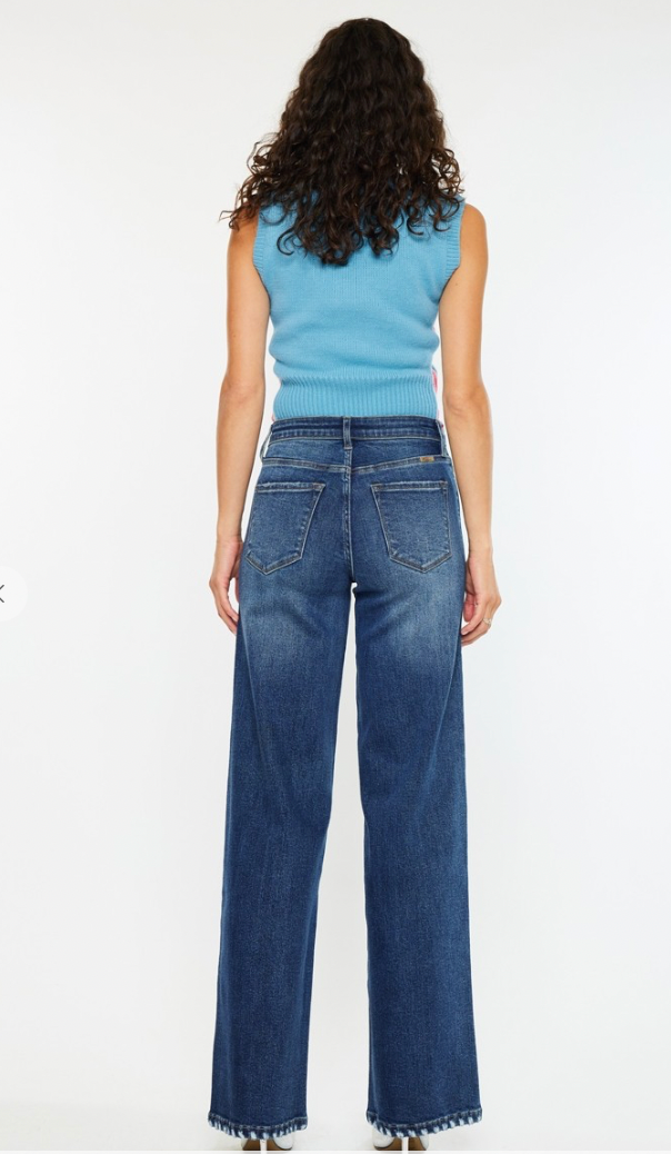 Kan Can High Rise Wide Leg Jeans
