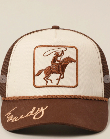 Cowboy Image Howdy Embroidery Mesh Back Cap